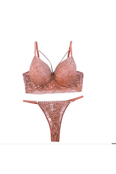 CHARM طقم حمالة صدر نسائية من تيلسام لينجري مزينة بالدانتيل