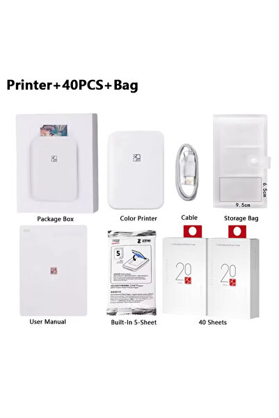 Choice طابعة صور ملونة HPRT MT53، 40 قطعة، ورق لاصق 2×3 بوصة، طباعة بلوتوث