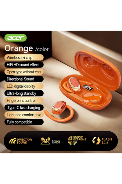 Choice سماعات أذن لاسلكية بلوتوث Ohr553 من Orange [منتج Acer الرسمي] بتصميم خ...