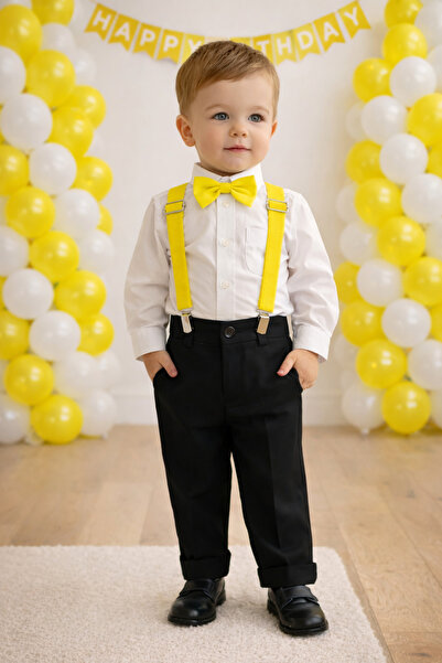 Monkabox Set za dečaka od 1 do 5 godina sa tregerima i leptir mašnom – Elegan...