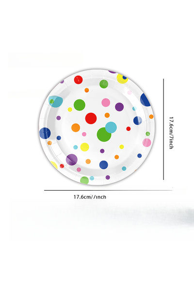 Choice 7inch plates 20pcs 20pcs Colorful Polka Dot Birthday Themed Party Pape...