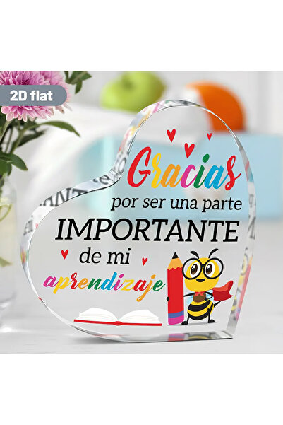 Choice Q890 2D Flat, 1pc Heart-Shaped Acrylic Puzzle - "Gracias por ser una p...