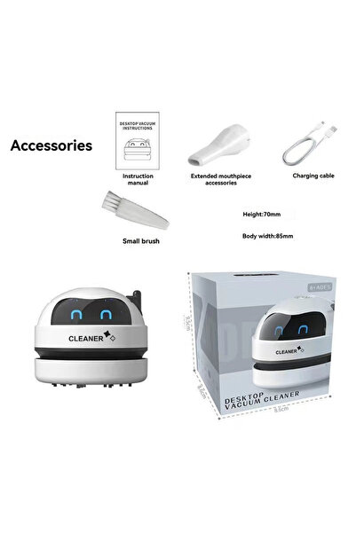 Choice White Vacuum Cleaner Desktop Mini Rechargeable-Car Vacuum & Automatic ...