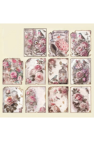 Choice1 30 قطعة من ورق سجل القصاصات العتيق، مواد زخرفية جمالية قديمة، أزهار و...