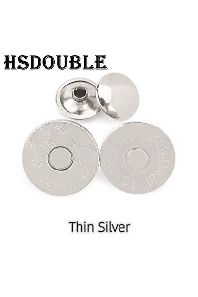 choice2 10 مجموعات من حقيبة مغناطيسية معدنية فضية رفيعة 14 مم، ذات برشام مزدو...