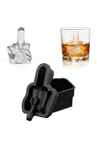 Choice قالب مكعبات ثلج على شكل إصبع أوسط، مصنوع من السيليكون سهل الفتح، أشكال...