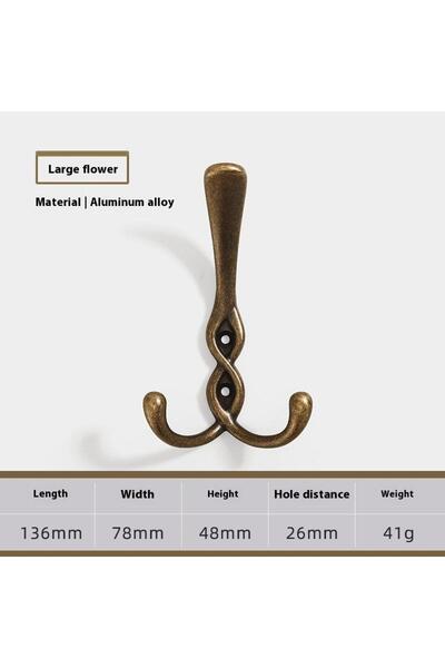 Choice6 خطاف جداري من البرونز وسبائك الزنك، قطعة واحدة، بتصميم ريفي، يُستخدم ...