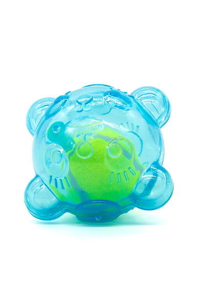 Choice لعبة كلب زرقاء تفاعلية تصدر صوتاً، كرة تنس على شكل رأس دب، مقاومة للعض...