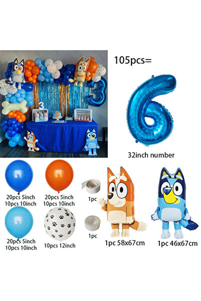 Choice6 كما في الصورة، مجموعة بالونات بلووي الكرتونية المموهة، 105 قطعة، لعبة...