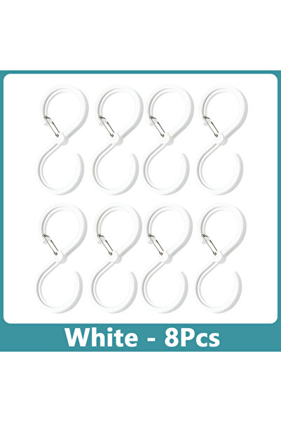 Choice أبيض - 8 قطع من خطافات تعليق أنيقة ومتينة على شكل حرف S، متعددة الاستخ...