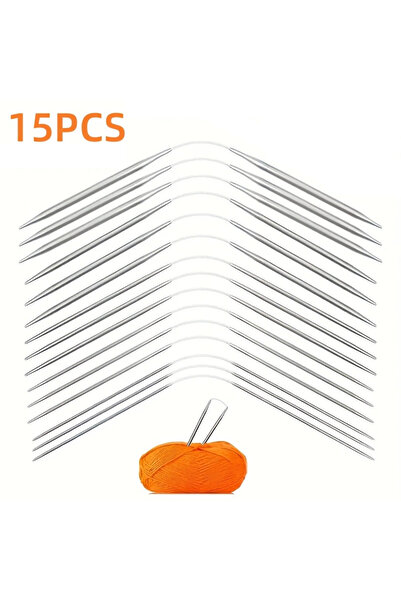 Choice 15 قطعة من إبر الحياكة الدائرية المرنة ذات الرأس مزدوج ، مقاس L