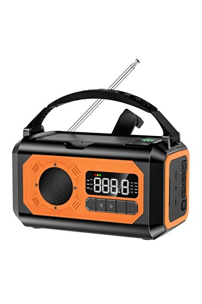choice2 راديو برتقالي اللون بسعة 12000 مللي أمبير، يدعم موجات AM/FM وNOAA، مز...
