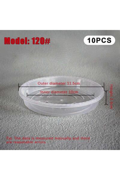 Choice4 A1 10Pcs round Flower Pot Trays Clear Plastic Plant Saucers Desktop T...