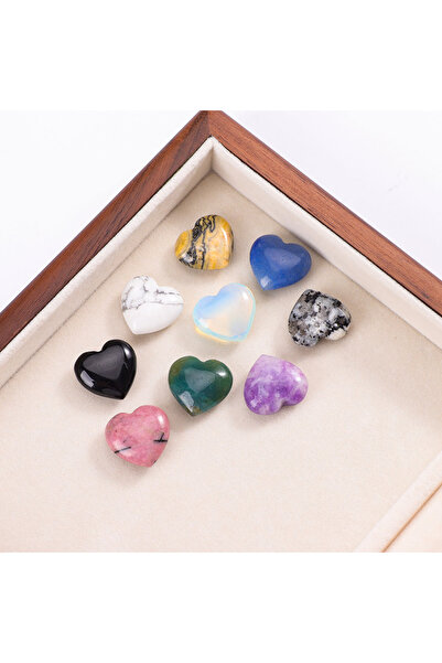 choice2 10pcs 10/20/30PCS 20MM Heart Shape Stone Crystal Amethyst Love Healin...