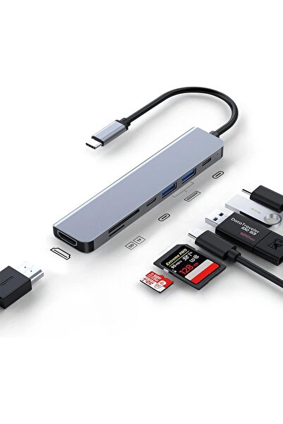Choice موزع USB-C عالي السرعة 7 في 1: موزع متعدد الأجهزة مع شحن PD لأجهزة الك...