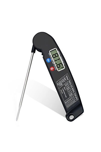 Choice ميزان حرارة رقمي أسود للمطبخ، قراءة فورية لدرجة حرارة اللحوم، قابل للط...