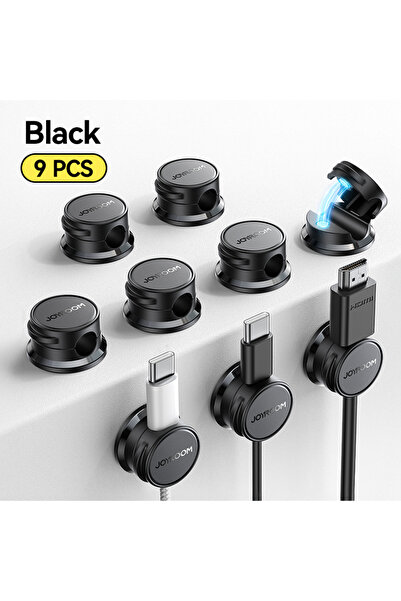 Choice1 مجموعة تنظيم الكابلات من جوي روم، 9 قطع، مشابك كابلات مغناطيسية، حامل...