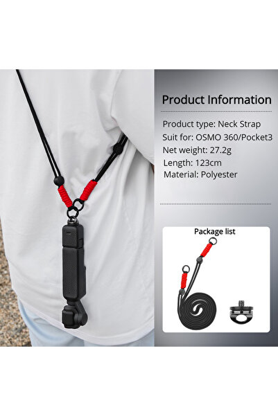 Choice8 حزام رقبة (D) للكاميرا، مزود بخاصية التحرير السريع، وحزام للمعصم والك...