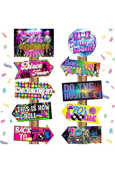 Choice ٢٠ قطعة من لافتات حفلات السبعينيات، ديكورات حفلات الديسكو، ديكورات ديس...