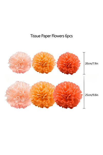 Choice6 زينة حفلات أعياد الميلاد باللونين البرتقالي والذهبي مع زهور بوم بوم، ...