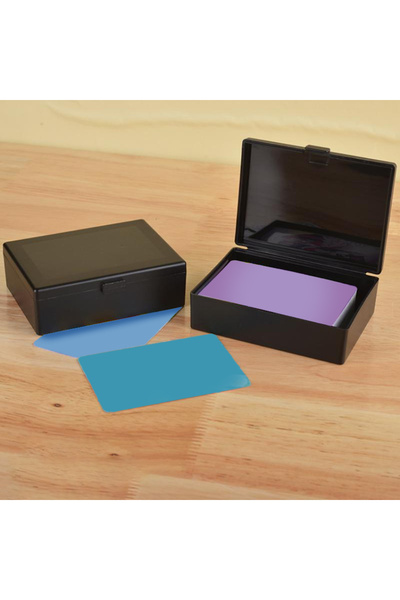 Choice1 صندوق بلاستيكي أسود شفاف جديد لتنظيم المكتب، وتخزين البطاقات الصغيرة،...