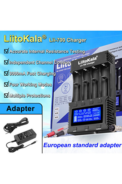 Choice1 شاحن LiitoKala Lii-700-EU الذكي عالي الجودة وسريع الشحن مع مقاومة داخ...