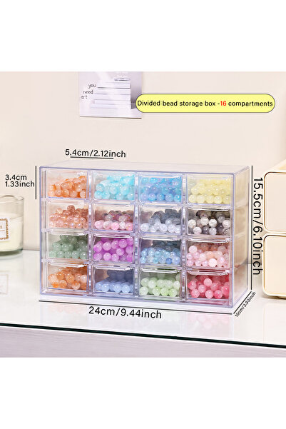 Choice صندوق تخزين أكريليك أكريليك مكون من 16 خانة، قطعة واحدة، على شكل درج، ...