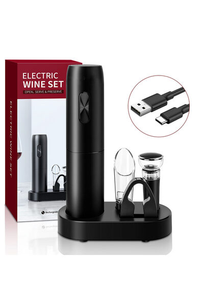 Choice مجموعة قابلة لإعادة الشحن 5 في 1 فتاحة نبيذ كهربائية قابلة لإعادة الشح...