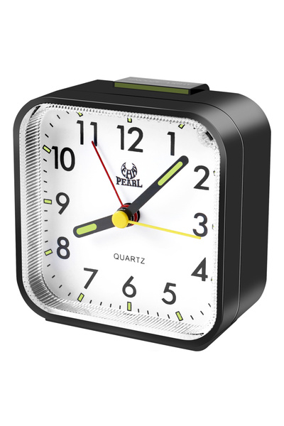 Choice ساعة منبه تناظرية سوداء تعمل بالبطارية، ساعة مكتبية تناظرية محمولة صام...