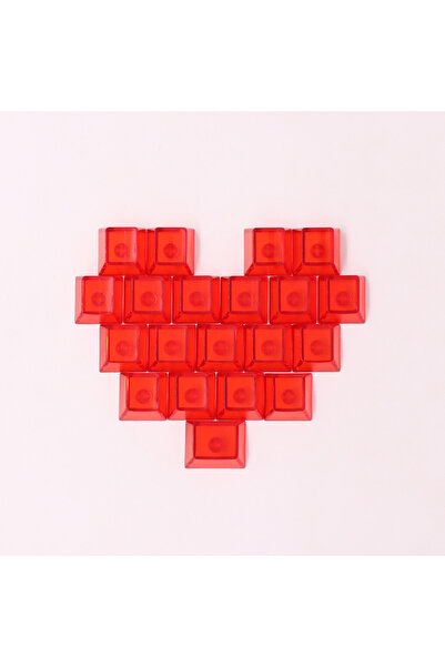 Choice Red 21 Hearts Computer Keyboard Transparent Keycaps Height Original Fa...