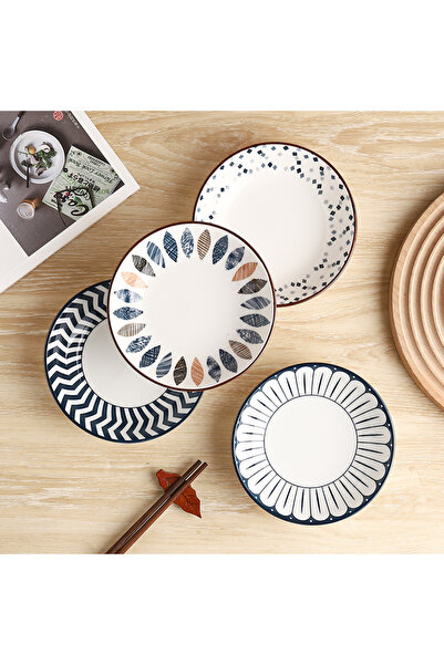 Choice طقم أطباق سيراميك صغيرة بتصميم بسيط، مكون من أربع قطع، مقاس 5.6 بوصة، ...