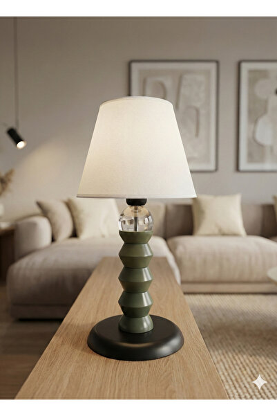 asellus Emerald Glass Modern Table Lampshade – with White Cap – 48 cm