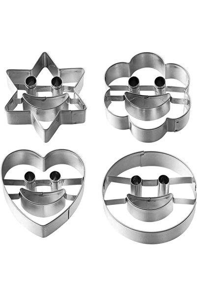 Choice مجموعة من 4 قطع من قوالب تقطيع البسكويت المصنوعة من الفولاذ المقاوم لل...