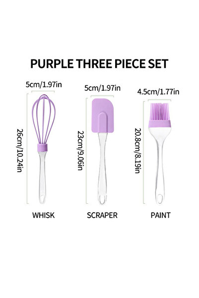 choice2 مجموعة أدوات سيليكون غير لاصقة مكونة من 3 قطع باللون الأرجواني، تشمل ...