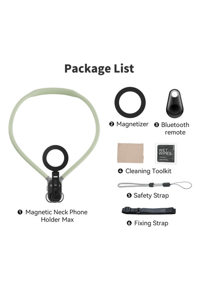 Choice3 طقم جهاز تحكم عن بعد أخضر، حامل مغناطيسي للرقبة من تيليسين ماكس، مصنو...