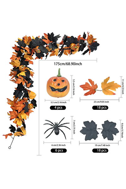 Choice A Halloween Pumpkin Cane Flying Indoor Fall Maple Leaf Garland Maple L...