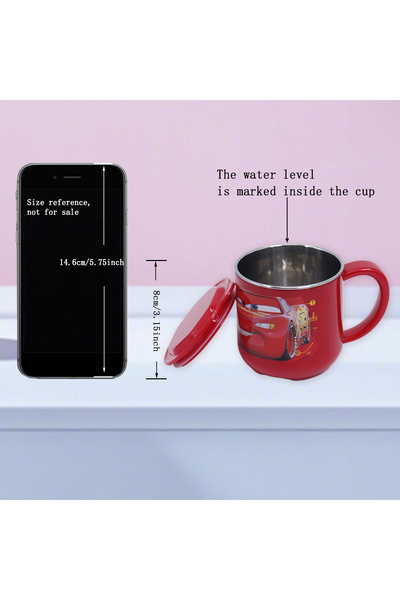 Choice6 كوب من الفولاذ المقاوم للصدأ، قطعة واحدة، طقم أدوات مائدة ديزني كارتو...