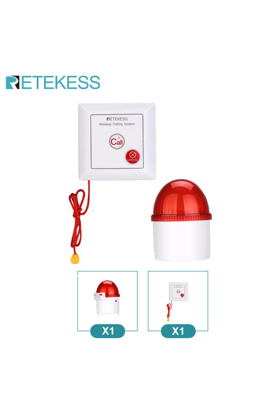 Choice 1-1 Retekess TH103 Caregiver Pager Alarm Strobe Siren Call System Wate...