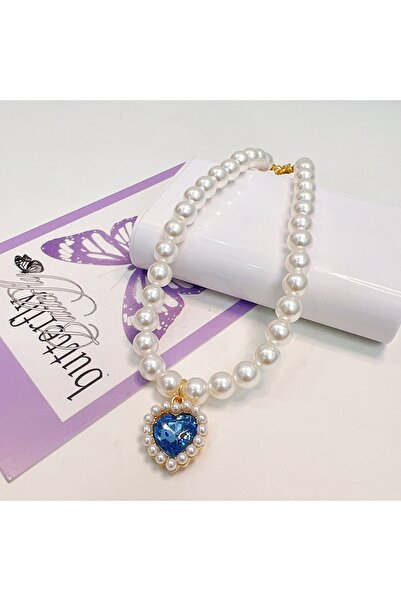 Choice8 طوق لؤلؤ أزرق بتصميم أميرة، مقاس صغير (20-25 سم)، مناسب للكلاب والقطط...