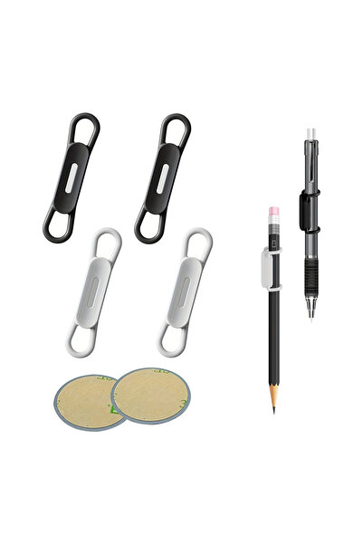 choice2 2 Black 2 White 6pcs Magnetic Pen Pencil Holder Silicone Adjustable P...