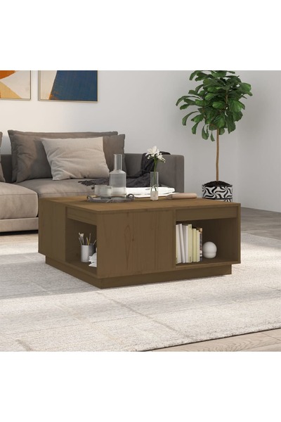 Concept Masă de cafea, maro miere, 80x81x36,5 cm, lemn masiv de pin
