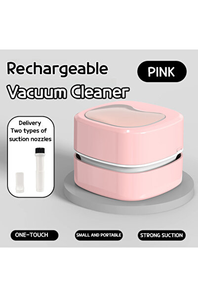 Choice3 مكنسة كهربائية صغيرة لاسلكية قابلة لإعادة الشحن باللون الوردي - مكنسة...