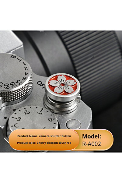 Choice3 زر غالق معدني أحمر بنقشة زهرة الكرز لكاميرات فوجي ونيكون وكانون X100V...