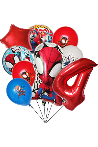 choice2 كما هو موضح في الصورة، 9 قطع، رقم 4، مجموعة بالونات فويل سبايدي وصديق...