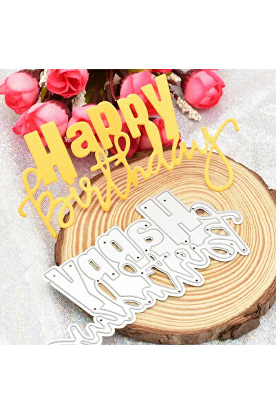 Choice WHITE Happy Birthday Cutting Dies Stencil for DIY Background Making Sc...