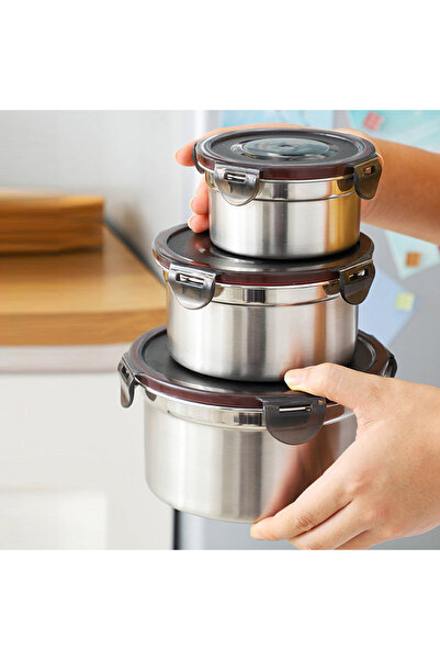 Choice3 علبة غداء محكمة الإغلاق من الفولاذ المقاوم للصدأ 304، 3 قطع، علبة بين...