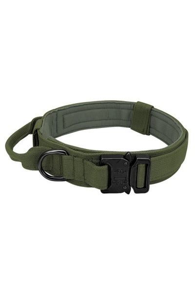 Choice6 L Dark green Tactical Dog Collar Adjustable Military Training Nylon D...