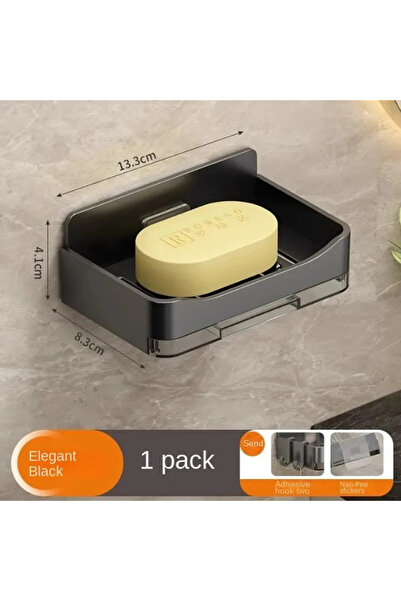 Choice1 علبة صابون سوداء نصف قطعة تُثبت على الحائط، حامل صابون، علبة صابون مع...