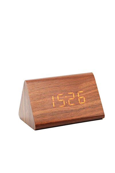 Choice1 Brown Wooden Digital Alarm Clock Time Date Temperature Display Desk C...