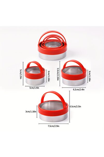 Choice مجموعة من 3 قطع من قطاعات البسكويت الدائرية المصنوعة من الفولاذ المقاو...